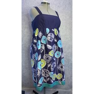 OC By OC Navy Flowered Sundress, Women’s Size 12, Modern Print, Summer Dress